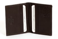 This is a genuine leather RFID credit card holder in a bifold slim design. As this is genuine leather, please be aware that there will be some small creases and nicks in the leather but the wallet are all brand new.