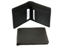 This is a genuine leather Bi-fold mens wallet. This  Brand wallet is made of high quality cowhide. It has various credit card slots. As this is genuine leather, please be aware that there will be some small creases and nicks in the leather but the wallet are all brand new. 