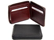 Carry your money in style. This is a genuine leather RFID Blocking bi-fold men zippered wallet with 9 credit card slots, one ID window. High quality genuine leather is durable and soft to the touch. As this is genuine leather, please be aware that there will be some small creases and nicks in the leather but the wallet are all brand new. 