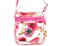 Betty Boop Licensed Printed PVC Messenger Bag made of fabric. Has zipper closure and one adjustable strap. 
