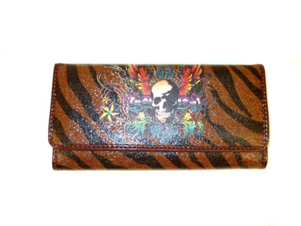 Tinkerbell tattoo art canvas checkbook wallet with canvas applique and Tinkerbell tattoo art canvas checkbook wallet with canvas applique and