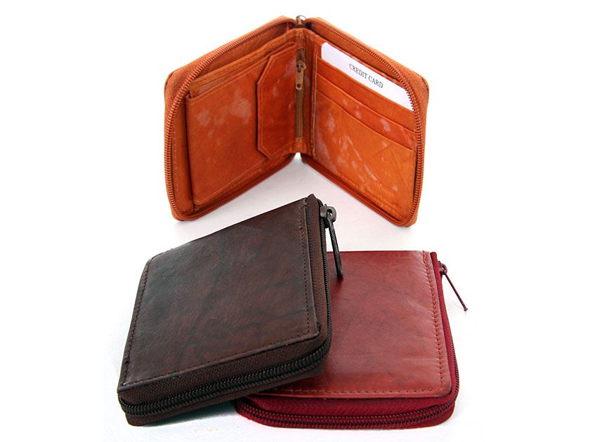 Wholesale Handbags 05 Bifold Genuine Leather Zip Around Wallet for Men