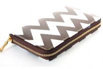 Zig-Zag print PVC all round zipper ladies wallet