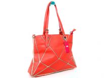 PVC Sewin Cut Out Double Handle Tote. Top zipper closing. Back zipper pocket.