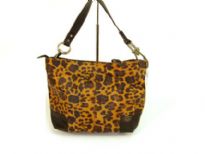 Designer Inspired Tiger Print Shoulder Bag with single strap and a zipper closure. Made of faux leather.