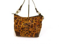 Designer Inspired Tiger Print Shoulder Bag with single strap and a zipper closure. Made of faux leather.