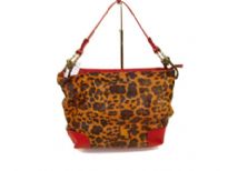 Designer Inspired Tiger Print Shoulder Bag with single strap and a zipper closure. Made of faux leather.
