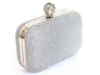 Glittering Rhinestones Evening Clutch Bag. Comes with metal chain.