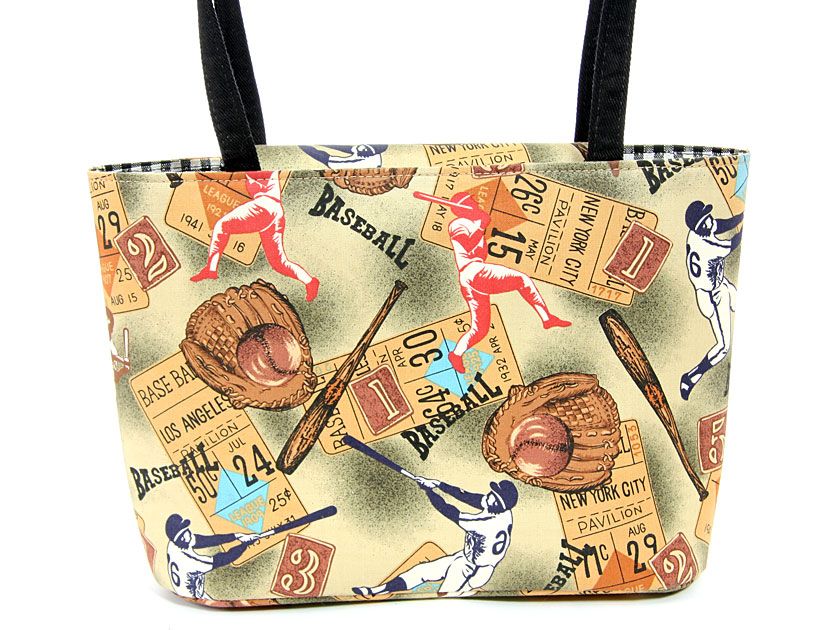 Wholesale Handbags 2010earth Baseball inspired print on this bucket