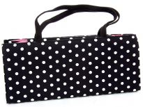 Polka Dot box bag with double handle. Made in USA.