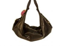 Designer Inspired Hobo Bag with a single strap and a zipper closure. Made of faux leather.