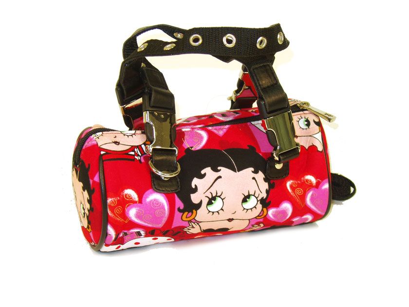 Wholesale Handbags #3013-heart Betty Boop Pink Heart small barrel bag