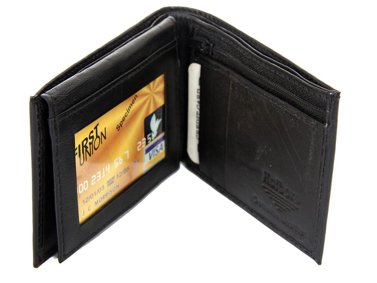 Wholesale Handbags 316 Mens Double bill bifold wallet. This wallet is made of genuine leather
