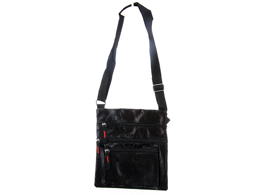 Wholesale Handbags #329jht-bk Printed Nylon Messenger Bag. Two zipper ...