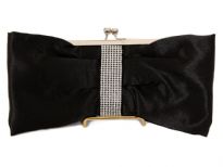 Rhinestones studded satin evening bag