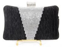 Crocheted Satin Metal Frame Evening Bag.