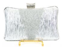 Crocheted Satin Metal Frame Evening Bag