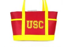 Nylon Collegiate Licensed Tote Bag. Has Snap for faster use is made from fabric has double handle.