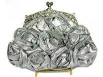 Satin Rose Flower Evening Bag