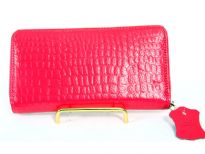 Genuine Leather crocodile embossed all round zipper ladies wallet