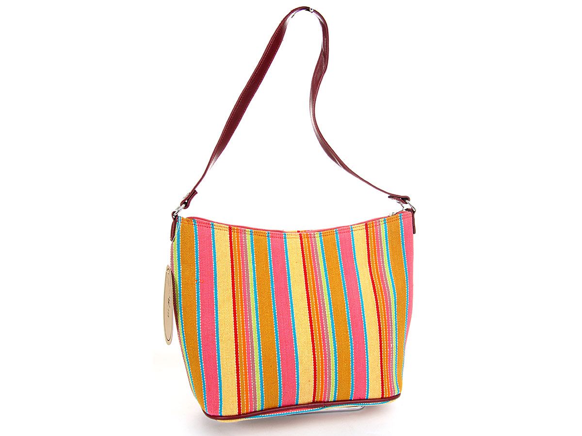 Wholesale Handbags 5351257 Multi stripe fabric Hobo handbag. Top