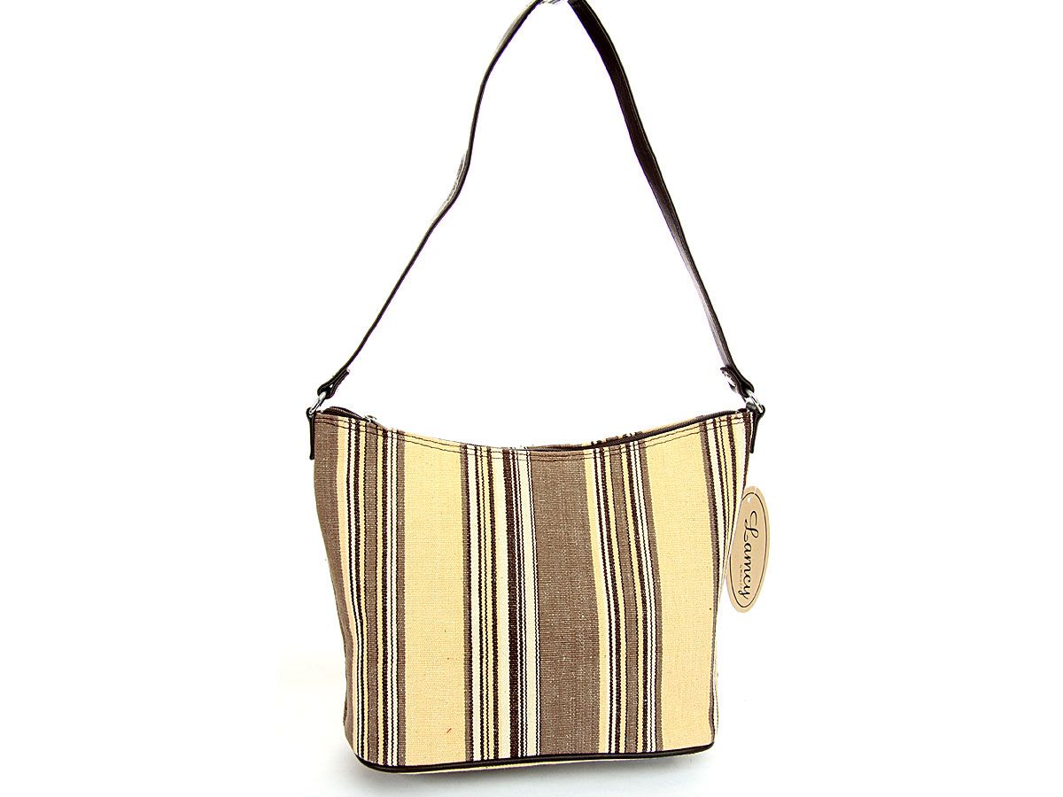 Wholesale Handbags 5361257 Striped hobo bag has a single shoulder