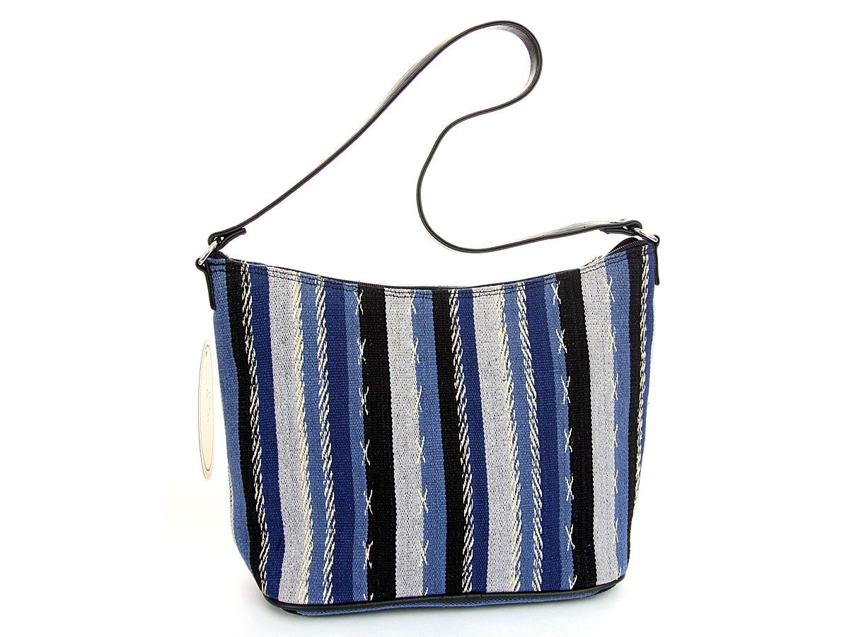 Wholesale Handbags 5371257 Multi colored striped hobo bag has a top
