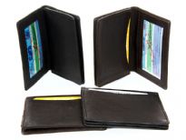 This is a genuine leather credit card and ID holder in a bifold slim design. As this is genuine leather, please be aware that there will be some small creases and nicks in the leather but the wallet are all brand new. 
