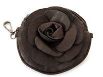 Faux leather Flower Clutch Bag with Metal shoulder strap