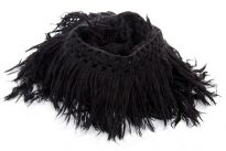 This fringed style is sure to be a favorite. This 100% acrylic fringe scarf has a lightweight knit design that you can drape and wear in numerous ways. Long fringes on the edges makes it more funky. Imported.