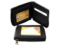 Carry your money in style. This is a genuine leather bifold zip-around wallet with exterior ID window. As this is genuine leather, please be aware that there will be some small creases and nicks in the leather but the wallet are all brand new. 