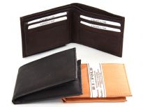 Genuine leather bi-fold men wallet