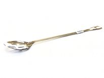 Stainless Steel 18 inches slotted Basting spoon.<br> Thickness: 1.4 mm <br> Weight: 151 gms