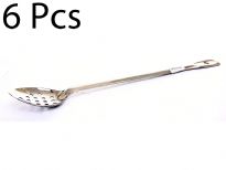 18-Inch Basting Spoon with Stainless Steel Handle, is a necessary item for any kitchen. Due to its 18-8 stainless steel construction the handle is extremely durable. This basting spoon has a holed end for hanging.