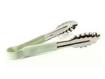 Stainless steel 9 inches utility tong with PVC Handle (White). Made in India
Thickness: 0.9 mm
Weight: 115 gms
