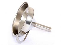 Stainless steel 11 cm funnel. Made in India.