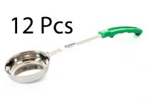 Stainless Steel 4 Oz. Food Portioner, Plain, Green. Thickness: 0.9 mm Weight: 102 gms Length: 13 inches.