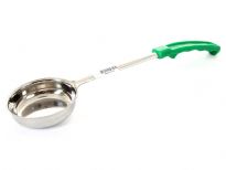 Stainless Steel 4 Oz. Food Portioner, Plain, Green. Thickness: 0.9 mm Weight: 102 gms Length: 13 inches.