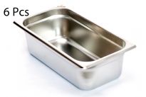 Stainless Steel 1/3 x 4" x 24 Gauge Food Pan
NSF.