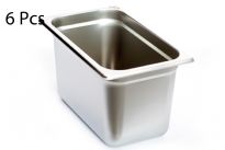 Stainless Steel 1/4 x 6" x 24 Gauge Food Pan. NSF Listed.