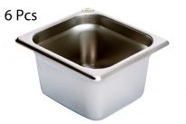 Stainless Steel 1/6 x 4" x 24 Gauge Food Pan
NSF.