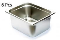 Stainless Steel 1/2 x 6" x 25 Gauge Food Pan
NSF.