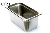 Stainless Steel 1/3 x 6" x 25 Gauge Food Pan
NSF.