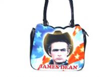 James Dean Bag. double handle, Top zipper closing.