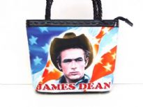 James dean Bag. Double handle, top zipper closing.