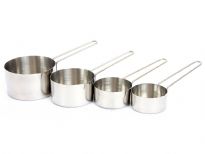 Stainless steel wire handle set of 4 measuring cups. Made in India
