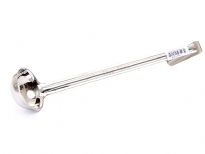 Stainless Steel 1.5 Oz. measuring ladle.Thickness:0.9 mmweight: 70 gmsLength: 12 inches