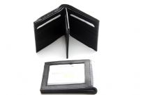 Genuine Leather BI-fold men wallet. Card Slots-16, Bill Compartment-2, Zipper-1, ID Slot-1, Sheep Leather