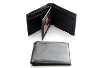 Genuine Leather Bi-fold men wallet. RIFD Secured. Card Slots-8, Coin Pouch-1, Bill Compartment-2, Zipper-1, ID slot-1, Sheep Leather