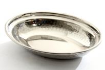 Hammered Stainless Steel Oval Dish